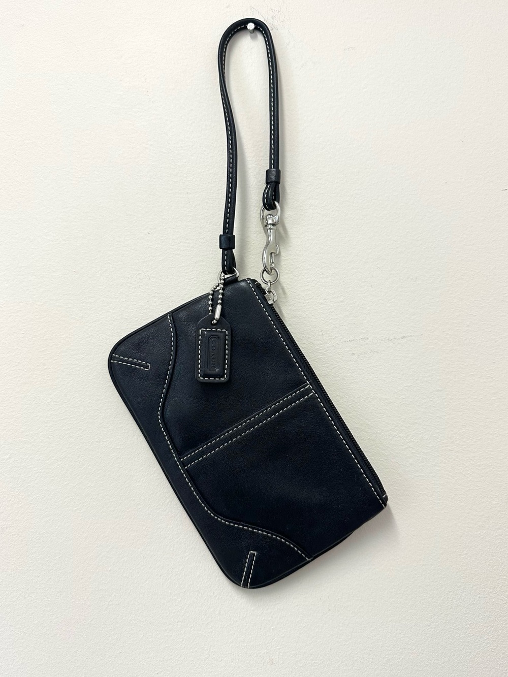 Coach Classic Black Leather Wristlet